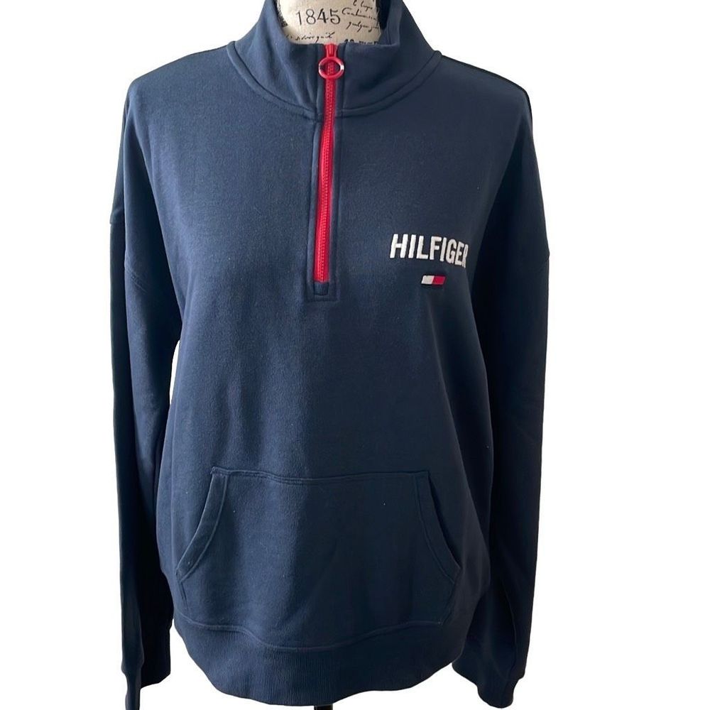 Tommy Hilfiger sport women's quarter zip sweatshirt navy medium M New